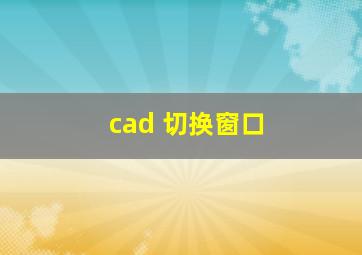 cad 切换窗口